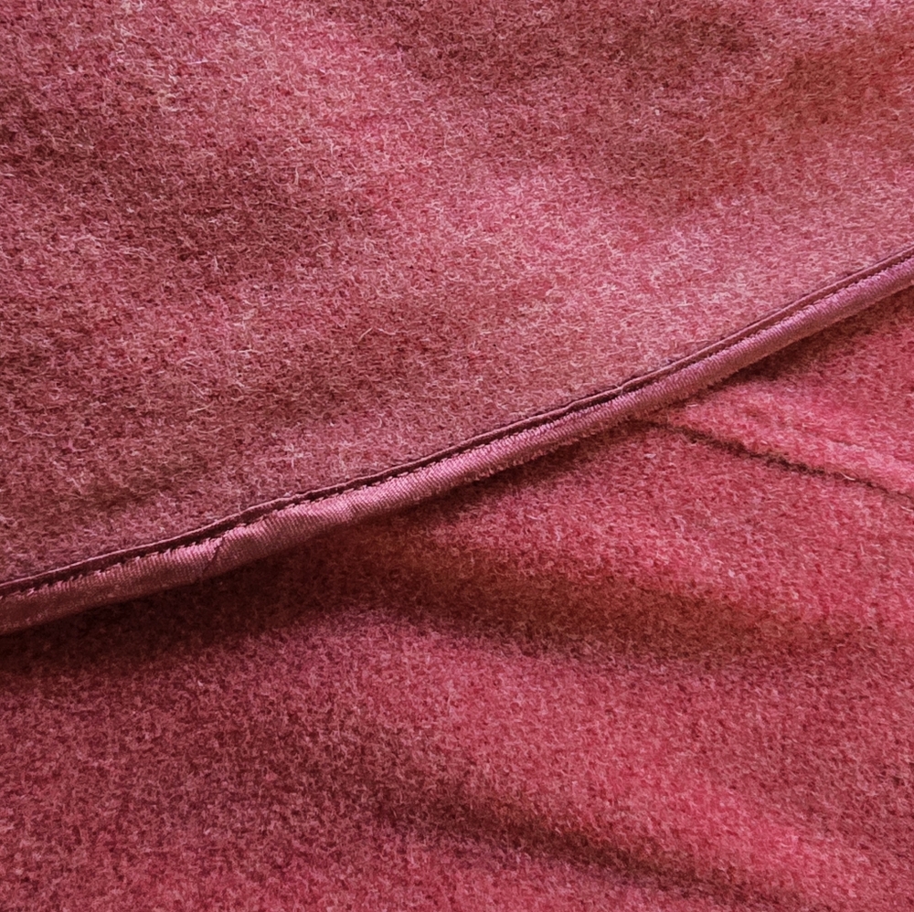 Victor Costa Occasion Red Wool Open Front Shawl Collar Jacket Size L Womend - Picture 6 of 6